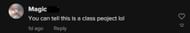A comment on the video claims that the duo is creating videos for a "class project." (Image via TikTok)
